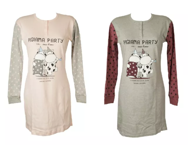 SG Camicia da notte manica lunga bimba bambina ragazza cotone interlock CRAZY FA