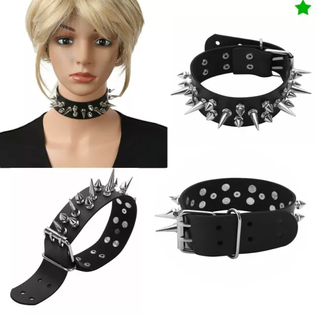 Unisex_Punk PU Leather Adjustable Sexy Choker Necklace Neck Collar O-Ring  Chains