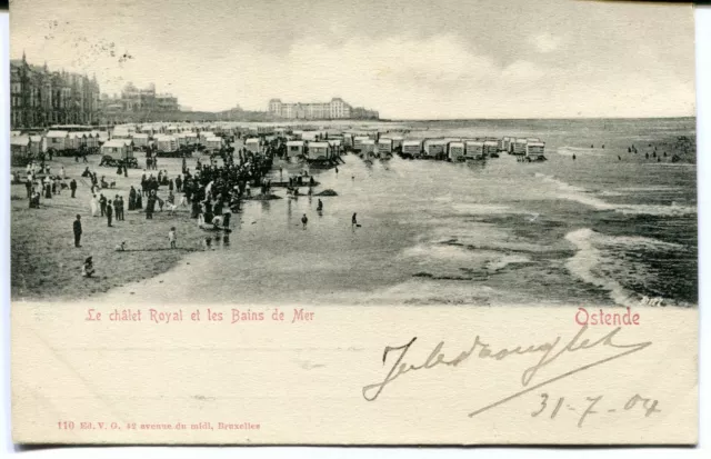 CPA - Carte postale - Belgique - Ostende - Le Châlet Royal et les Bains de Mer (