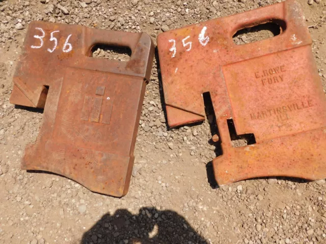 International Harvester Tractor, Front Suitcase Weights x 2, Tag #356