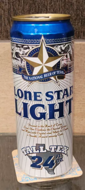 1998 24 Ounce  Bottom Open Lone Star Light Stay Tab Beer Can Longview Texas