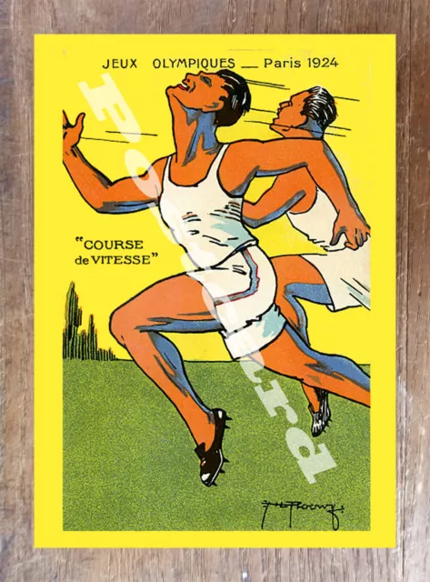 Historic Olympics 1924 Paris France- Sprinters Advertising Postcard