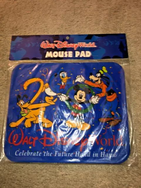 Vintage 2000 SEALED Walt Disney World  Mickey Mouse Pad Celebrate hand in hand