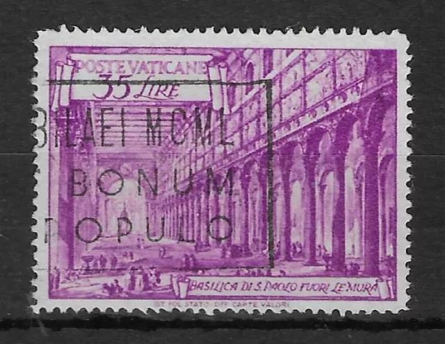 Vatican City 1949. 35 Lire Mauve Used, Scarce Value, Sg. 146A.  (4570)