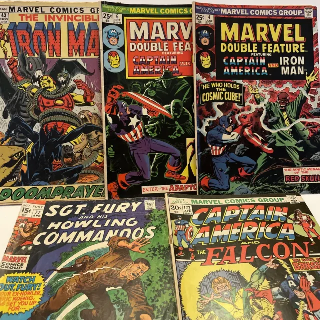 Bronze Age Marvel Comics lot of 5, Iron man, Captain America, good -, Jack Kirby