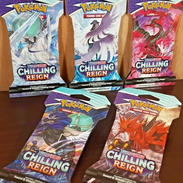 Pokemon cards Chilling Reign Booster Packs x5 Free Shipping! Complete pack set