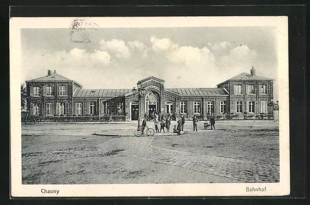 CPA Chauny, vue de La Gare 1916