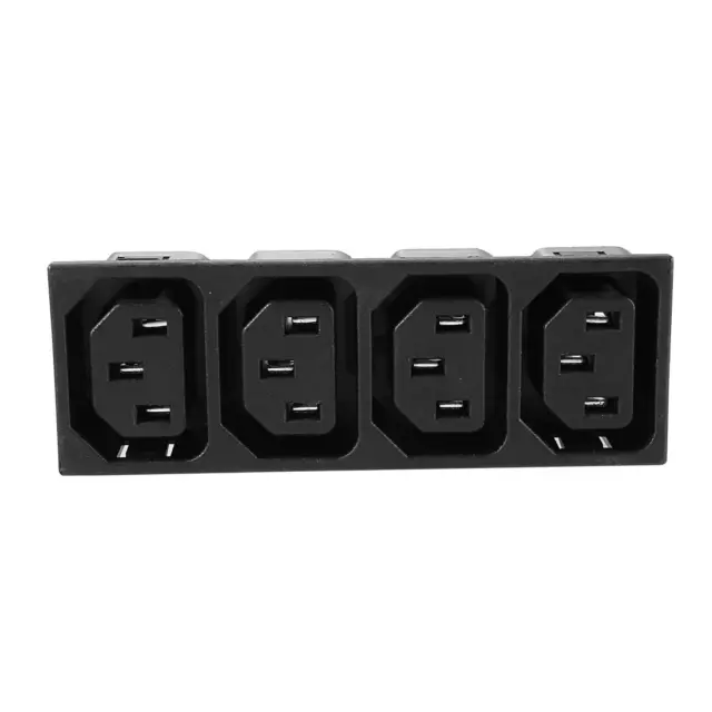 Panel Mount Plug Adapter AC 250V 15A /10A C14 3 Pins 4 Outlets IEC Inlet  Plug