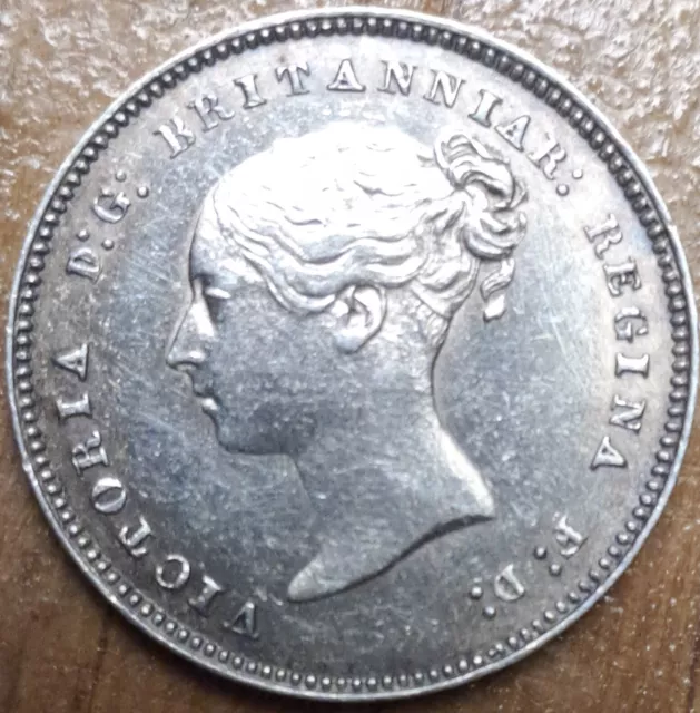 1884 Queen Victoria Young Head Maundy Fourpence 4d, 1.9g Sterling Silver UNC 2