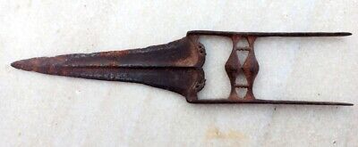 Vintage Old Hand Carved Iron Katar South Indian Mughal Rajput Dagger Knife Sword