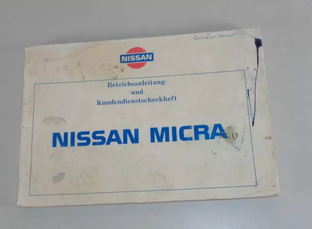 Operating Instructions/Manual Nissan Micra K10 By 01/1987