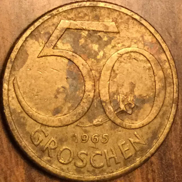 1965 Austria 50 Groschen Coin 2