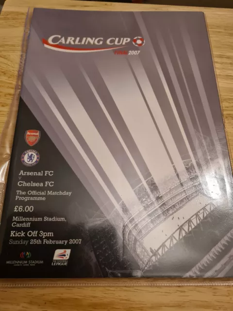 Arsenal V Chelsea 2007 Carling Cup Final Programme  League Cup