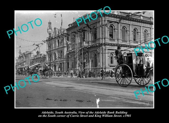 OLD POSTCARD SIZE PHOTO ADELAIDE SOUTH AUSTRALIA ADELAIDE BANK BUILDING c1901