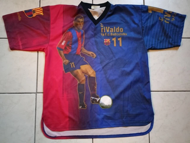 Maillot Nike FC Barcelone 2020 Enfant 12-13 Ans - Bleu Manches Courtes (Porté)
