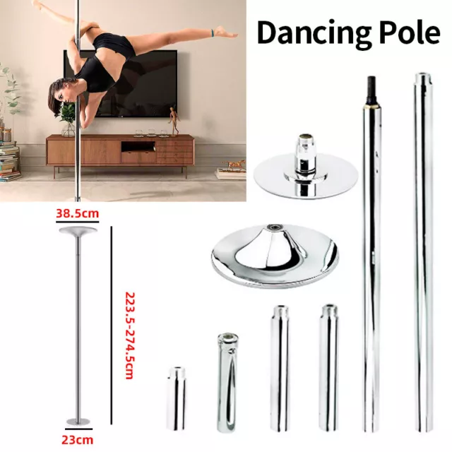 45mm Spinning & Static Removable Height Adjustable Dancing Pole Fitness DISCO AU