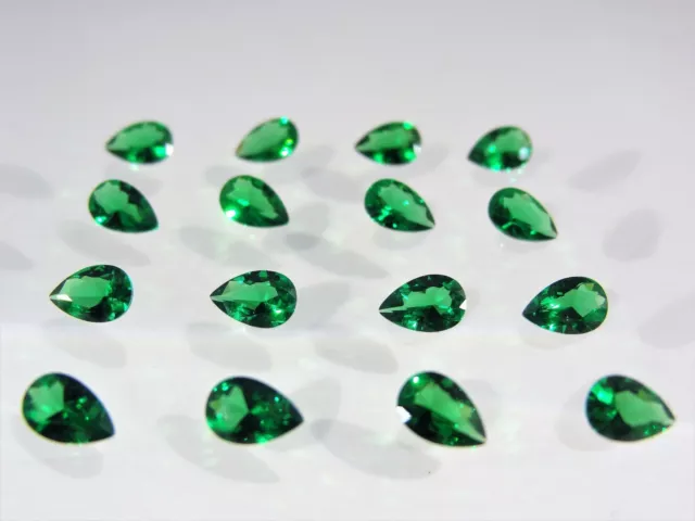 Emerald Green Pear Cut Shape SIZE CHOICE Loose Stones Nanocrystal Gemstones