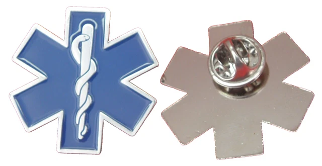 Symbole Médical Étoile De Vie Bleue Avec Bâton Dicône Dasclépios Isolé