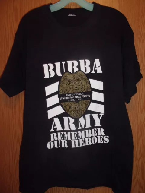 Bubba Army remember our heroes black XL t shirt