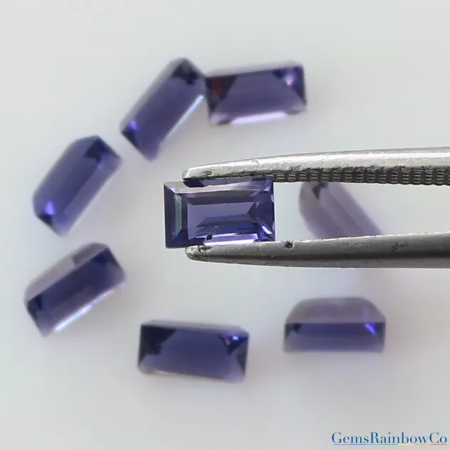 Natural Iolite 5x3mm and 5x2.5mm Baguette Cut Faceted Loose gemstone AAA Quality