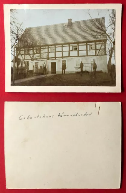 altes Hartkarton Foto DÜRRÖHRSDORF um 1910 Fachwerkhaus Bauernhaus Typen ( 99700