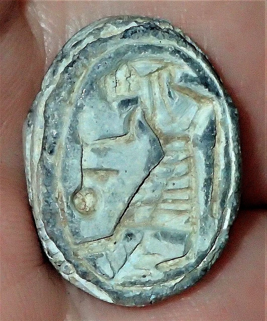 20.5mm Alien Ancient Egypt 2 ND Intermediate Stone Scarab 1782-1570 B.C. #S3587