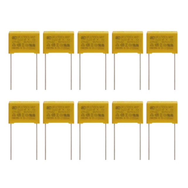 (R) 10 Piece AC 275V 0.22uF Polypropylene Film Capacitors MX9J1