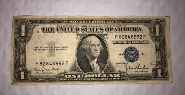 1935-D Series $1 US Dollar Note Rare Silver Certificate - Historic Collectible!!