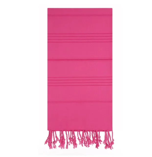 Fuchsia Pink Turkish Beach Bath Towel - %100 Soft Cotton Sand Free Sarong Scarf