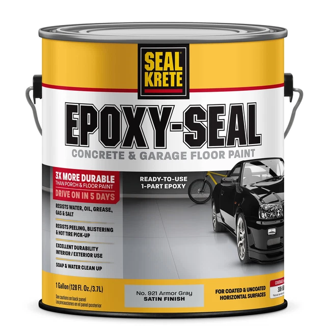 Armor Gray Epoxy-Seal Low VOC Concrete and Garage Floor Paint-317396, Gallon