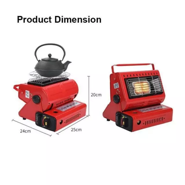 2in1 Portable Butane Gas Heater Camping Camp Tent Outdoor Hiking Camper Survival 3