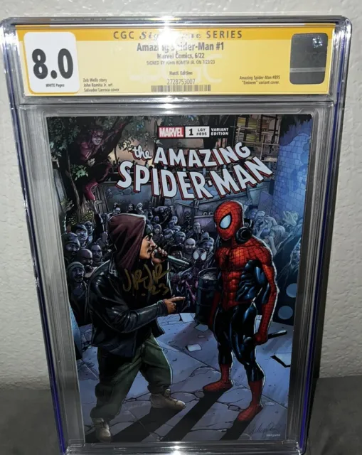 The Amazing Spider-Man #1 Eminem variant CGC SS 8.0  Only Copy Signed By JRJR