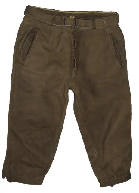 Uomo- Trachten- Kniebund- Pantaloni IN Pelle/Pantaloni Costume " Oliv- Verde