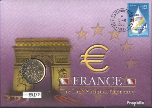 France 3528 sur lettre numismatique avec 5 de francs-pièce de monnaie (édition c