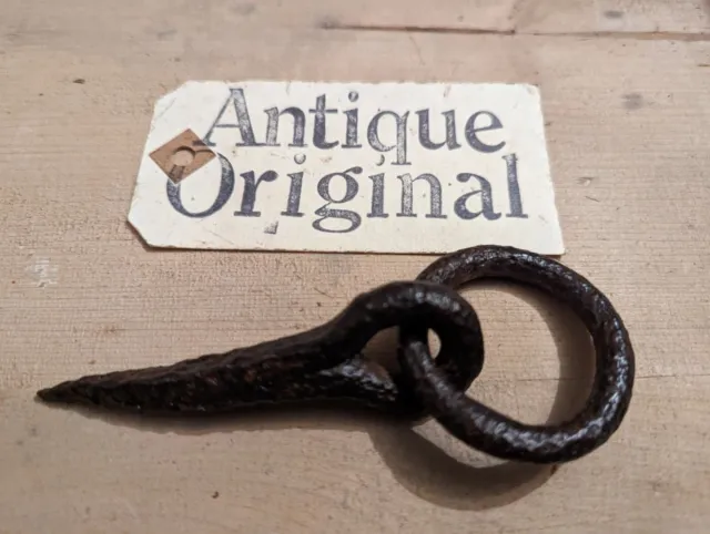 Antique Original Wrought Iron Tethering Ring on Pin~Small~
