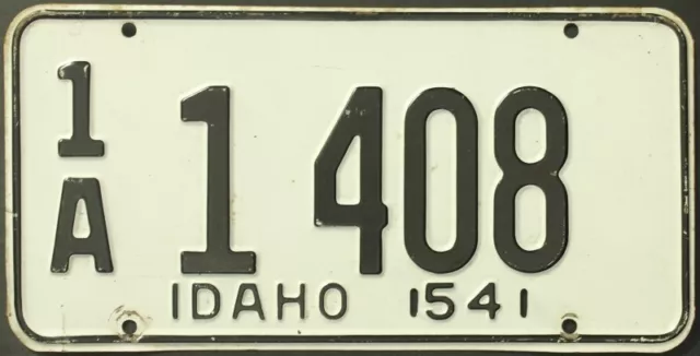 Original Vintage Usa License Plate 1954 Idaho Passenger Adama Cty # 1A-1408