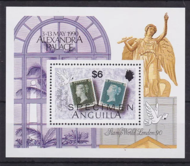 Specimen Overprint Anguilla Stamp Sheet London 1990 Sg Ms855