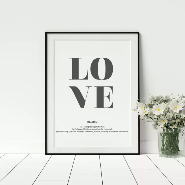 Love Definition Quote Stylish Dictionary Definition Posters Home Décor Framed