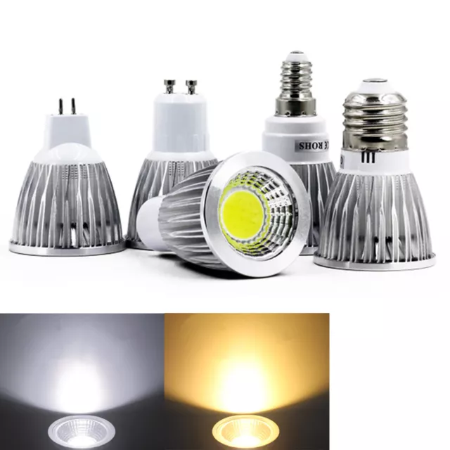 Dimmable LED COB Spot Lights Bulbs MR16 GU10 E27 E14 6W 9W 12W 220V Lamps Bright