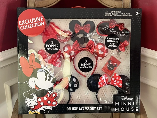 Disney 10pc Exclusive Collection MINNIE MOUSE Ears Headband & Accessory SET New