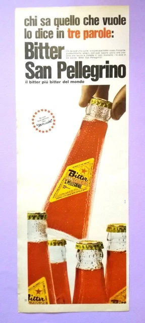 Pubblicita Bitter San Pellegrino 3 Parole Advertising Originale 1968(A31)