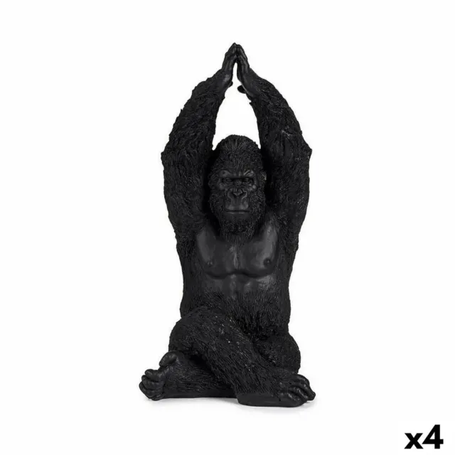 Figura Decorativa Gorila Yoga Negro 18 x 36,5 x 19,5 cm [4 Unidades]