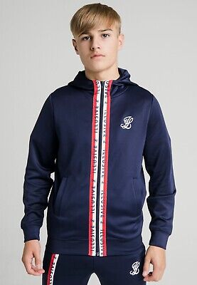 Illusive London Juniors Boys Central Taped Zip Through - Navy 11-12 Years