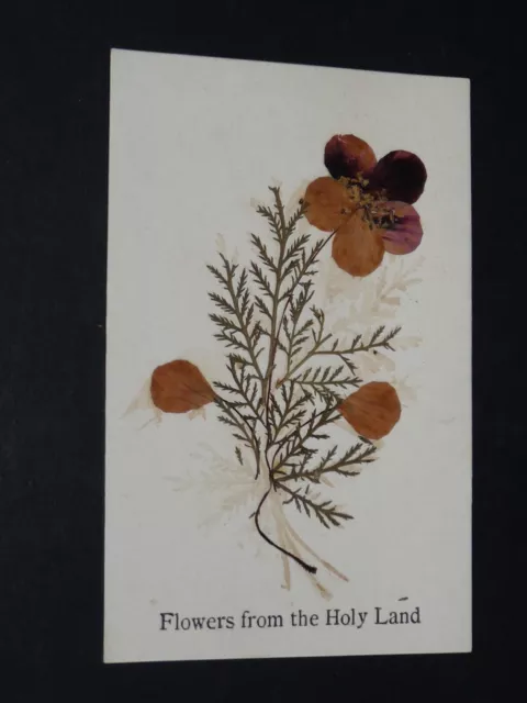 Chrome Image Pious Religion Holy Card Flowers Holy Land Bethleem Jerusalem 1934