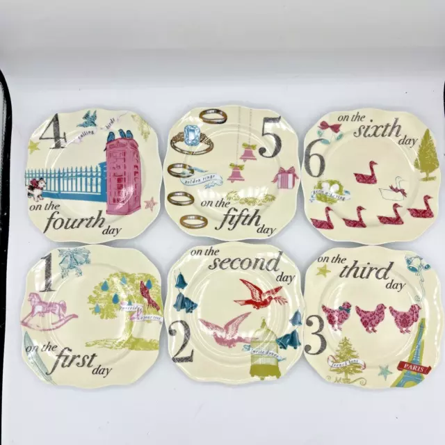 Rosanna 12 Days Of Christmas 6" Appetizer Dessert Plates COMPLETE Set Of 12