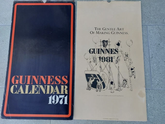 Guinness Collectable Calendars From 1971 And  1981