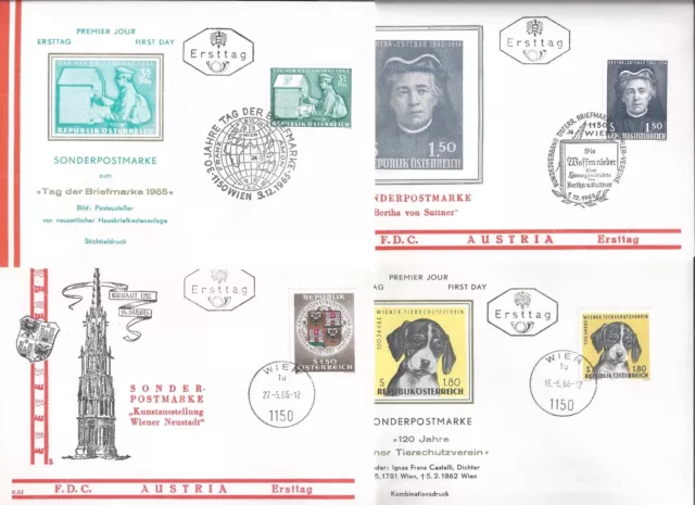 Österreich 1965 - 1966 4X Fdc Siehe Scan
