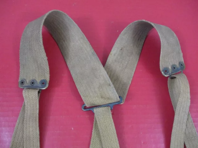 WWI AEF US Army M1903 Mills Canvas Suspenders for Cartridge Belt - NICE - RARE 2