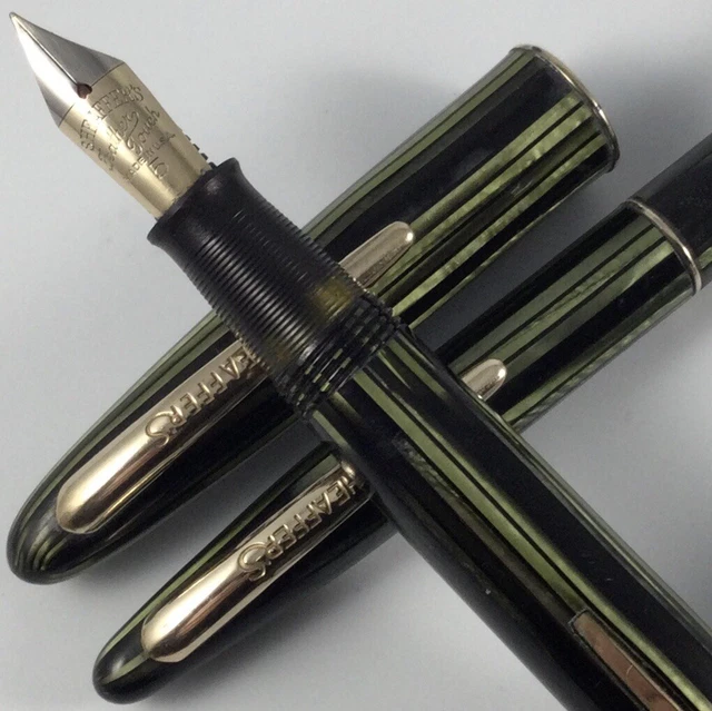 Vintage Sheaffer Balance 500 Set - Green Striated Pen & Pencil : Restored!