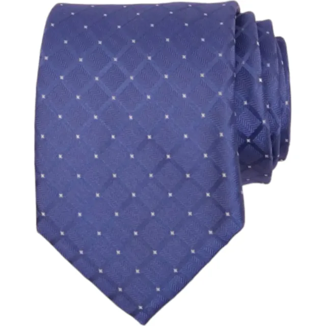 ALARA Mens Classic Tie 3.15 Blue Check 100 Silk Woven Designer Dress Necktie $80